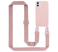 Cadorabo Catena per cellulare compatibile con Apple iPhone 11 in LIQUID ROSA - Custodia protettiva in silicone con cinturino regolabile in lunghezza