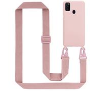 Cadorabo Catena per cellulare compatibile con Samsung Galaxy M21 / M30s in LIQUID ROSA - Custodia protettiva in silicone con cinturino regolabile in lunghezza