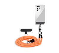 CADORABO Catena universale Cordino per smartphone per HTC ONE MINI M4, Arancione