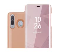 CADORABO Clear View Specchio con supporto Protezione 360 gradi Custodia per cellulare per Samsung Galaxy A8s, KUNZIT ROSA