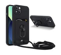CADORABO Collana per cellulare con funzione di supporto Custodia con cordino per Apple iPhone 13, NERO