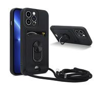 CADORABO Collana per cellulare con funzione di supporto Custodia con cordino per Apple iPhone 13 PRO MAX, NERO