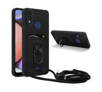CADORABO Collana per cellulare con funzione di supporto Custodia con cordino per Samsung Galaxy A10s/M01s, NERO