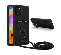 CADORABO Collana per cellulare con funzione di supporto Custodia con cordino per Samsung Galaxy A31, NERO