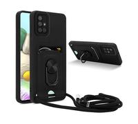 CADORABO Collana per cellulare con funzione di supporto Custodia con cordino per Samsung Galaxy A51 5G, NERO