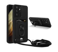 CADORABO Collana per cellulare con funzione di supporto Custodia con cordino per Samsung Galaxy S21 ULTRA, NERO