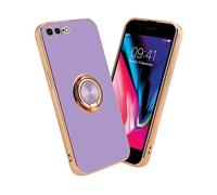 CADORABO con anello con protezione fotocamera e supporto magnetico per auto Cover per Apple iPhone 7 PLUS / 7S PLUS / 8 PLUS, Glossy Viola Chiaro - Oro