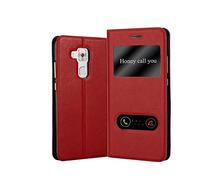CADORABO con chiusura magnetica con stand e 2 finestre Custodia per cellulare per Huawei NOVA PLUS, ROSSO ZAFFERANO
