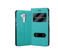CADORABO con chiusura magnetica con stand e 2 finestre Custodia per cellulare per Huawei NOVA PLUS, TURCHESE MENTA