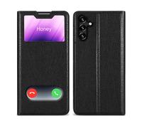 CADORABO con chiusura magnetica con stand e 2 finestre Custodia per cellulare per Samsung Galaxy A13 5G, NERO COMETA
