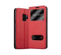 Cadorabo Custodia Libro per Samsung Galaxy S9 in Rosso Zafferano - con Funzione Stand e Chiusura Magnetica - Portafoglio Cover Case Wallet Book Etui Protezione