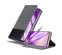 CADORABO con chiusura magnetica con stand e portacarte Cover per Honor 9X PRO, GRIGIO NERO