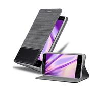 CADORABO con chiusura magnetica con stand e portacarte Cover per Nokia 5 2017, GRIGIO NERO