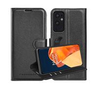 CADORABO con chiusura magnetica con stand e portacarte Cover per OnePlus 9 PRO, NERO CARBONE