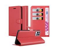 CADORABO con chiusura magnetica con stand e portacarte Cover per Realme 8i / Narzo 50 4G, ROSSO CARMINIO