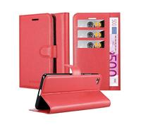 CADORABO con chiusura magnetica con stand e portacarte Cover per Xiaomi RedMi NOTE 5A, ROSSO CARMINIO