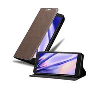 CADORABO con chiusura magnetica con stand e portacarte Custodia per Alcatel 1X 2019, BRUNO CAFÉ