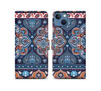 CADORABO con chiusura magnetica con stand e portacarte Custodia per Apple iPhone 14 PLUS, Mandala Blu No. 1