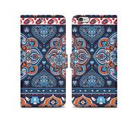 CADORABO con chiusura magnetica con stand e portacarte Custodia per Apple iPhone 6 PLUS / 6S PLUS, Mandala Blu No. 1
