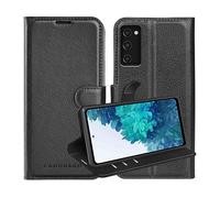 CADORABO con chiusura magnetica con stand e portacarte Custodia per cellulare per Samsung Galaxy S20 FE, NERO CARBONE