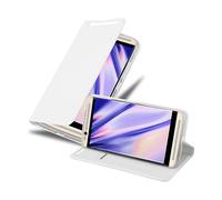 CADORABO con chiusura magnetica con stand e portacarte Custodia per cellulare per ZTE Axon 7, CLASSY ARGENTO