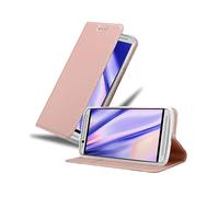CADORABO con chiusura magnetica con stand e portacarte Custodia per cellulare per ZTE Axon 7 MINI, CLASSY ORO ROSA