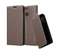 CADORABO con chiusura magnetica con stand e portacarte Custodia per Huawei Y6 PRIME, BRUNO CAFÉ
