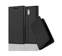 CADORABO con chiusura magnetica con stand e portacarte Custodia per Nokia 3 2017, NERO DI NOTTE