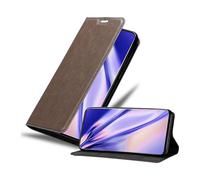 CADORABO con chiusura magnetica con stand e portacarte Custodia per OnePlus 7T PRO, BRUNO CAFÉ