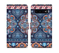 CADORABO con chiusura magnetica con stand e portacarte Custodia per Samsung Galaxy S10 4G, Mandala Blu No. 1
