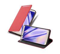 CADORABO con chiusura magnetica con stand e portacarte Custodia per ZTE Axon 7, ROSSO MELA