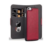 CADORABO con design 2 in 1 con stand e portacarte Custodia per cellulare per Apple iPhone 6 / 6S, ROSSO MELOGRANO