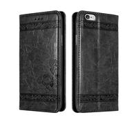 CADORABO con ornamenti, chiusura magnetica con stand e portacarte Custodia per Apple iPhone 6 PLUS / 6S PLUS, Nero
