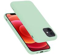Cadorabo cover compatibile con Apple iPhone 12 MINI, cover in silicone liquido per iPhone 12 MINI, custodia in silicone, resistente ai graffi e agli urti sottile cover protettiva - LIQUID VERDE CHIARO