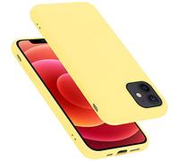 Cadorabo cover compatibile con Apple iPhone 12 MINI, cover in silicone liquido per iPhone 12 MINI, custodia in silicone, resistente ai graffi e agli urti sottile cover protettiva - LIQUID GIALLO