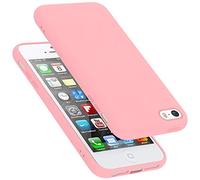 Cadorabo cover compatibile con Apple iPhone 5 / 5S / SE 2016, cover in silicone liquido per iPhone 5 / 5S / SE 2016, custodia in silicone, resistente ai graffi e agli urti sottile cover - LIQUID ROSA