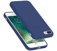 Cadorabo cover compatibile con Apple iPhone 7 PLUS / 7S PLUS / 8 PLUS, cover in silicone liquido per iPhone 7 PLUS / 7S PLUS / 8 PLUS, custodia in silicone, resistente ai graffi - LIQUID BLU
