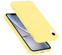 Cadorabo cover compatibile con Apple iPhone XR, cover in silicone liquido per iPhone XR, custodia in silicone, resistente ai graffi e agli urti sottile cover protettiva - LIQUID GIALLO