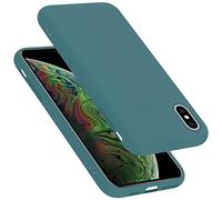 Cadorabo cover compatibile con Apple iPhone XS MAX, cover in silicone liquido per iPhone XS MAX, custodia in silicone, resistente ai graffi e agli urti sottile cover protettiva - LIQUID VERDE