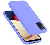 Cadorabo cover compatibile con Samsung Galaxy A02s, cover in silicone liquido per Galaxy A02s, custodia in silicone, resistente ai graffi e agli urti sottile cover protettiva - LIQUID LILA CHIARO