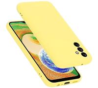 Cadorabo cover compatibile con Samsung Galaxy A04s, cover in silicone liquido per Galaxy A04s, custodia in silicone, resistente ai graffi e agli urti sottile cover protettiva - LIQUID GIALLO