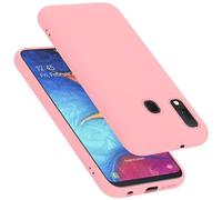 Cadorabo cover compatibile con Samsung Galaxy A10e / A20e, cover in silicone liquido per Galaxy A10e / A20e, custodia in silicone, resistente ai graffi e agli urti sottile cover - LIQUID ROSA