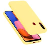 Cadorabo cover compatibile con Samsung Galaxy A20s, cover in silicone liquido per Galaxy A20s, custodia in silicone, resistente ai graffi e agli urti sottile cover protettiva - LIQUID GIALLO