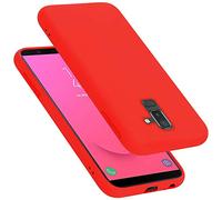 Cadorabo cover compatibile con Samsung Galaxy A6 PLUS 2018, cover in silicone liquido per Galaxy A6 PLUS 2018, custodia in silicone, resistente ai graffi e agli urti sottile cover - LIQUID ROSSO