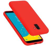 Cadorabo cover compatibile con Samsung Galaxy J6 2018, cover in silicone liquido per Galaxy J6 2018, custodia in silicone, resistente ai graffi e agli urti sottile cover protettiva - LIQUID ROSSO