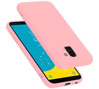 Cadorabo cover compatibile con Samsung Galaxy J6 2018, cover in silicone liquido per Galaxy J6 2018, custodia in silicone, resistente ai graffi e agli urti sottile cover protettiva - LIQUID ROSA