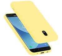 Cadorabo cover compatibile con Samsung Galaxy J7 2017, cover in silicone liquido per Galaxy J7 2017, custodia in silicone, resistente ai graffi e agli urti sottile cover protettiva - LIQUID GIALLO