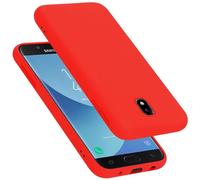 Cadorabo cover compatibile con Samsung Galaxy J7 2017, cover in silicone liquido per Galaxy J7 2017, custodia in silicone, resistente ai graffi e agli urti sottile cover protettiva - LIQUID ROSSO