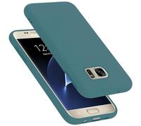 Cadorabo cover compatibile con Samsung Galaxy S7, cover in silicone liquido per Galaxy S7, custodia in silicone, resistente ai graffi e agli urti sottile cover protettiva - LIQUID VERDE