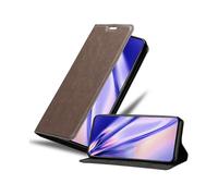 CADORABO Cover con chiusura magnetica, funzione stand e tasca per le carte CUSTODIA A LIBRO per OnePlus 8T, Marrone
